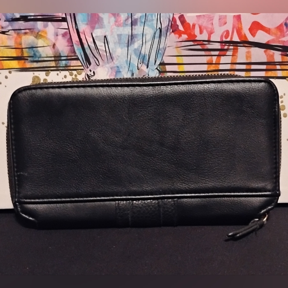 🎁Black Leather Wallet With Lots Of Different Pockets And Card Holder Slots - Picture 2 of 7